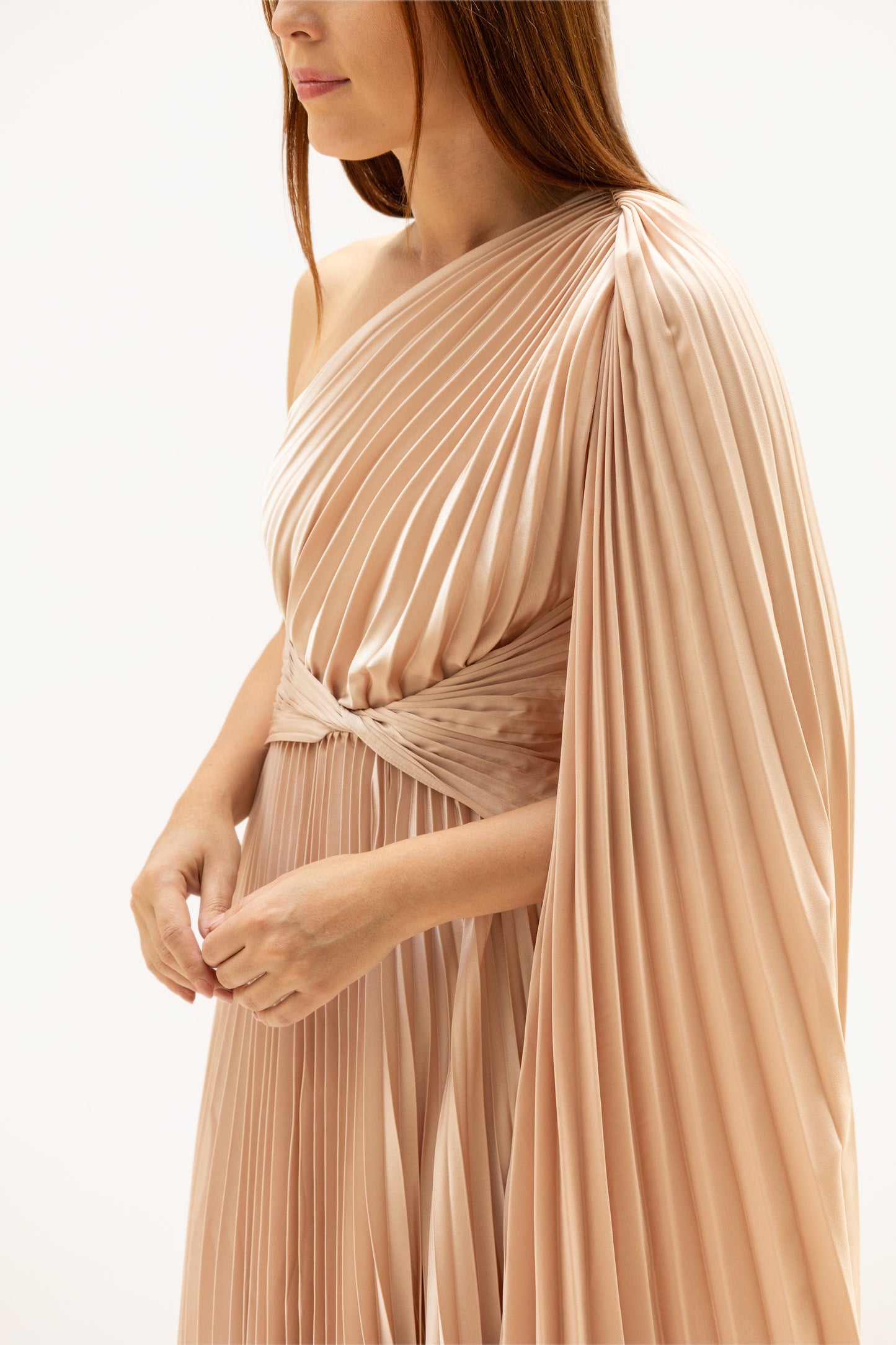 Champagne One Shoulder Gown